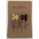 Barrettes lapin "Jaune Rose"